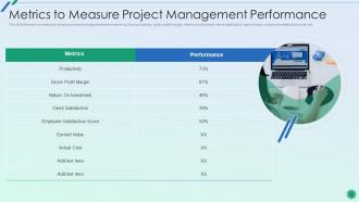Establishing Plan For Successful Project Management Metrics To Measure Project Management