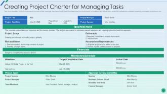 Establishing Plan Successful Project Management Creating Project Charter Managing Tasks