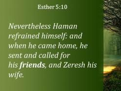 Esther 5 10 haman restrained himself and went home powerpoint church sermon