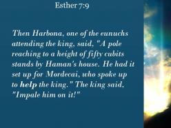 Esther 7 9 a height of fifty cubits stands powerpoint church sermon
