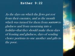 Esther 9 22 their sorrow was turned into joy powerpoint church sermon