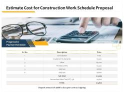 Estimate cost for construction work schedule proposal ppt powerpoint presentation clipart