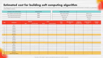 Estimated Cost For Building Soft Computing Algorithm Soft Computing