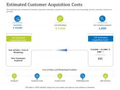 Estimated customer acquisition costs provided ppt powerpoint presentation model