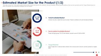 Estimated market size for the product raise seed funding angel investors ppt professional