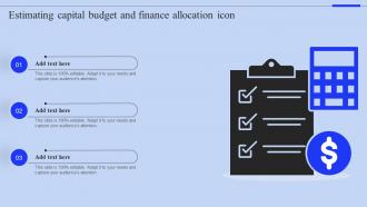 Estimating Capital Budget And Finance Allocation Icon