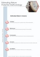 Estimating Return Potential Methodology One Pager Sample Example Document