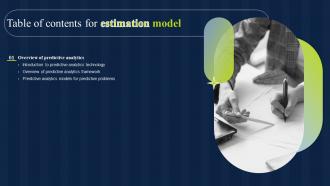 Estimation Model Table Of Contents Ppt Powerpoint Presentation File Ideas