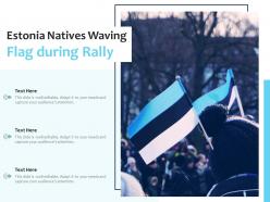 Estonia natives waving flag during rally