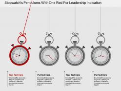 Et Stopwatchs Pendulums With One Red For Leadership Indication Flat Powerpoint Design