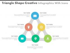Et triangle shape creative infographics with icons flat powerpoint design