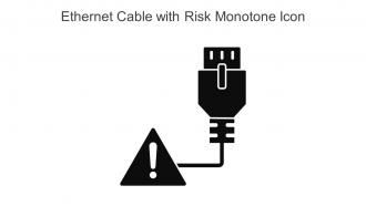Ethernet Cable With Risk Monotone Icon In Powerpoint Pptx Png And Editable Eps Format