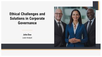 Ethical Challenges And Solutions In Corporate Governance PPT Presentation AT