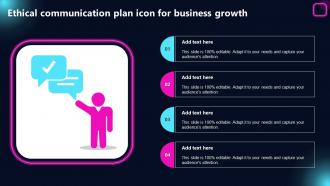 Ethical Communication Plan Icon For Business Growth
