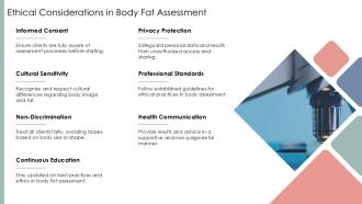 Ethical Considerations In Body Fat Assessment Biosignature PPT Slides ACP