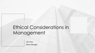Ethical Considerations In Management PPT Slides AT