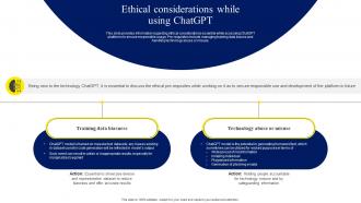 Ethical Considerations While Using ChatGPT ChatGPT OpenAI Conversation AI Chatbot ChatGPT CD V