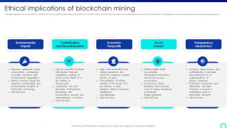 Ethical Implications Of Blockchain Mining Mastering Blockchain Mining A Step By Step Guide BCT SS V