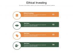 Ethical investing ppt powerpoint presentation ideas graphics tutorials cpb