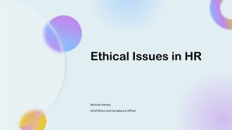 Ethical Issues In Hr PPT Summary VA