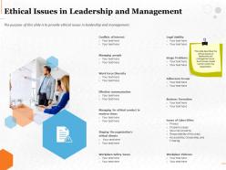 Ethical issues in leadership and management ppt powerpoint presentation file