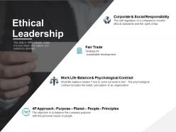 Ethical leadership corporate and social responsibility ppt powerpoint presentation file icons