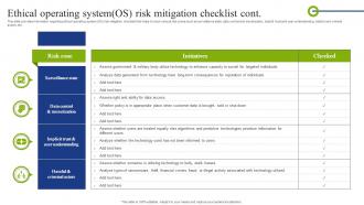 Ethical Operating System Os Risk Mitigation Checklist Playbook To Mitigate Negative Of Technology Graphical Downloadable