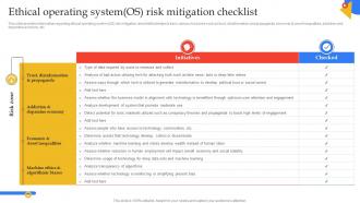 Ethical Operating System Os Risk Mitigation Guide To Manage Responsible Technology Playbook