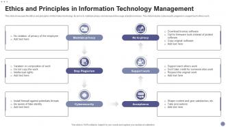 Ethics And Principles In Information Technology Management