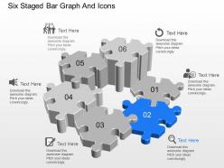 Eu six staged bar graph and icons powerpoint template