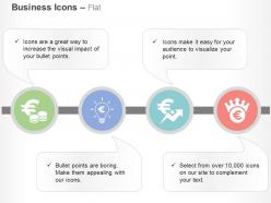 Euro coins financial idea generation growth analysis ppt icons graphics