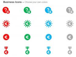 Euro currency symbols medals ppt icons graphics