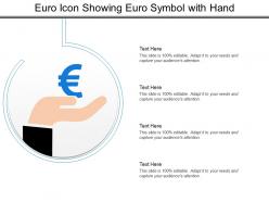 Euro icon showing euro symbol with hand