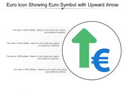 Euro icon showing euro symbol with upward arrow