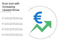 Euro icon with increasing upward arrow