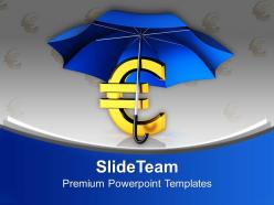 Euro under umbrella finance powerpoint templates ppt backgrounds for slides 0113