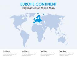 Europe continent highlighted on world map