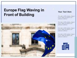 Europe Flag Building Continent Waving Union Stars