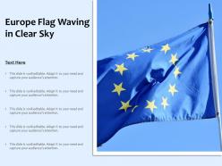 Europe flag waving in clear sky