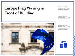 Europe flag waving in front of building