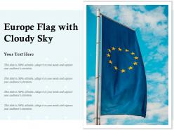 Europe flag with cloudy sky