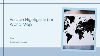 Europe Highlighted On World Map PPT Sample AT