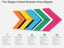 Ev five staged colored business arrow diagram powerpoint template
