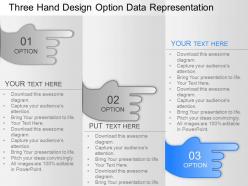 Ev three hand design option data representation powerpoint template