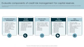 Evaluate Components Of Credit Risk Management For Capital Reserves