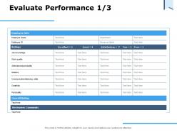 Evaluate Performance Ppt Powerpoint Presentation Summary Example