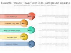 Evaluate results powerpoint slide background designs