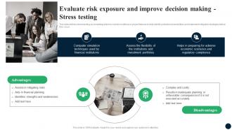 Evaluate Risk Exposure And Improve Decision Making Stress Testing Enhancing Decision Making FIN SS