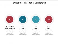 Evaluate trait theory leadership ppt powerpoint presentation infographics background images cpb