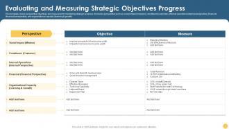 Evaluating And Measuring Strategic Objectives Progress Strategic Planning